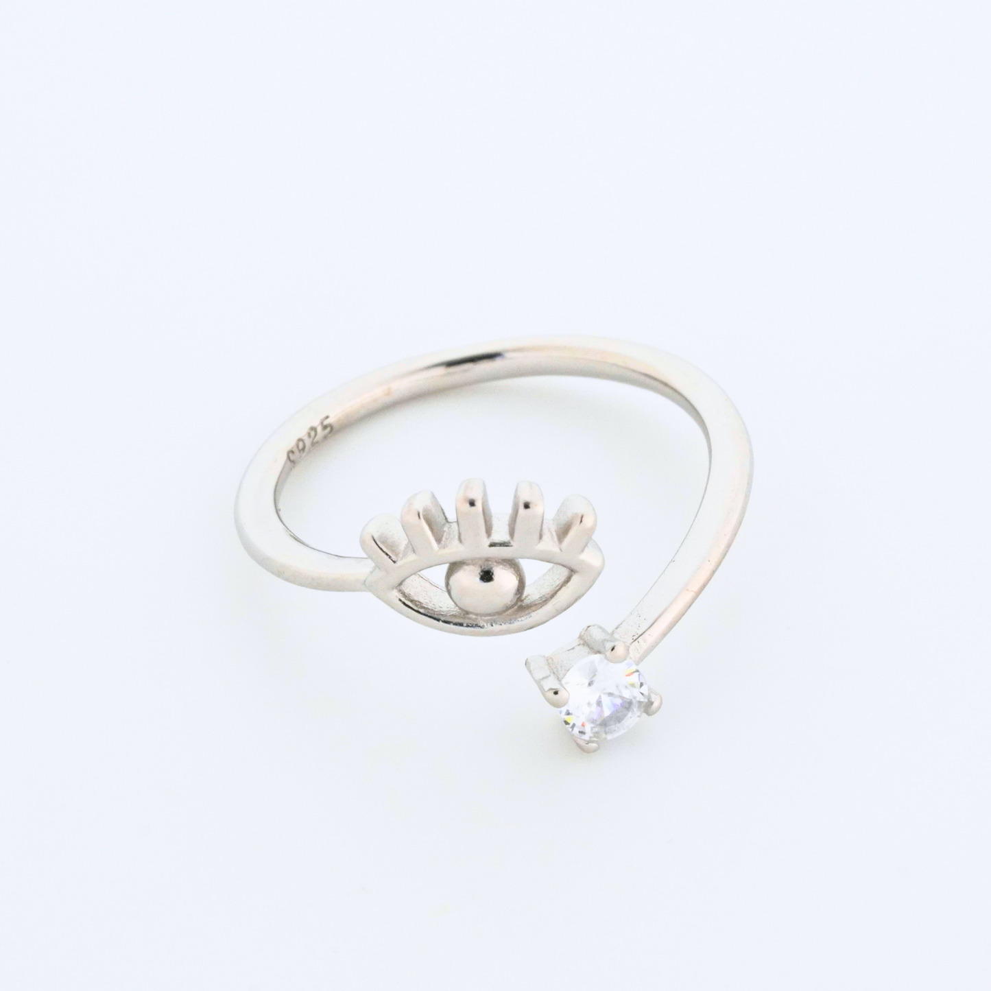 Eyes and Gems Rhodium Toe Rings
