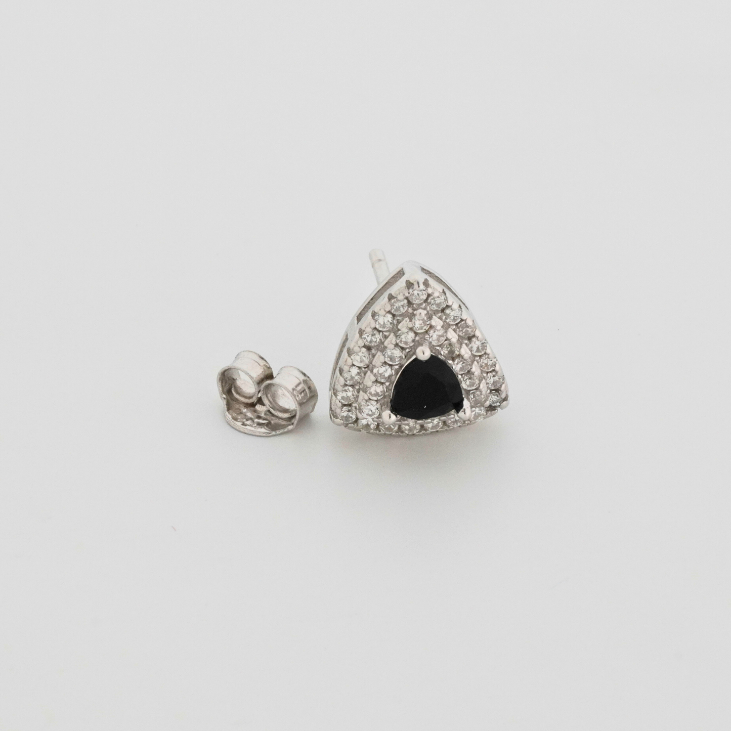 Black Trielle Rhodium Earrings