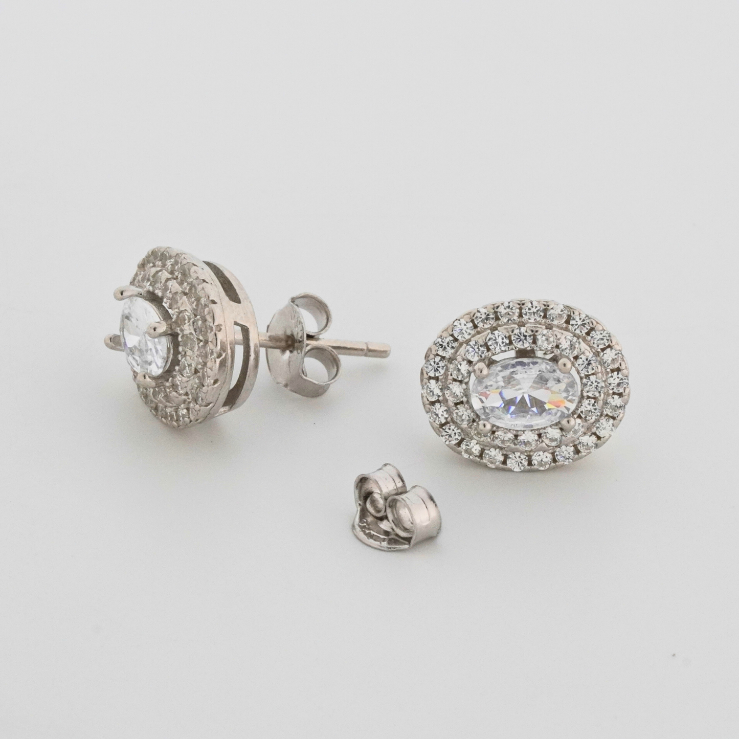 White Radiance Rhodium Earrings