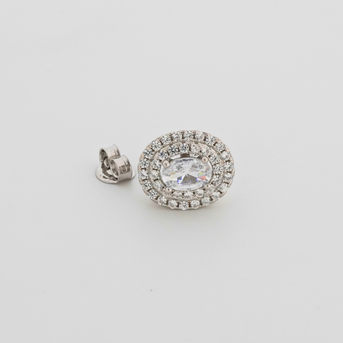 White Radiance Rhodium Earrings