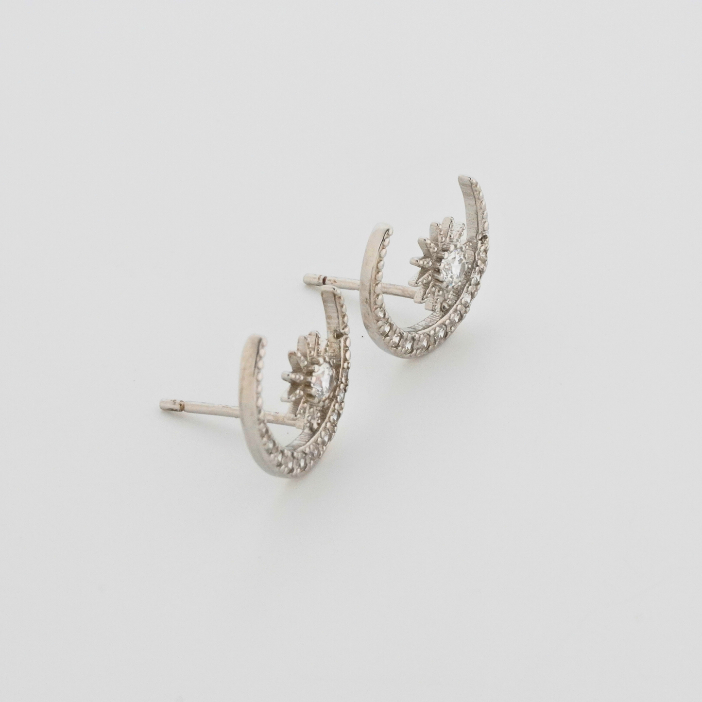 Cosmic Pair Rhodium Earrings