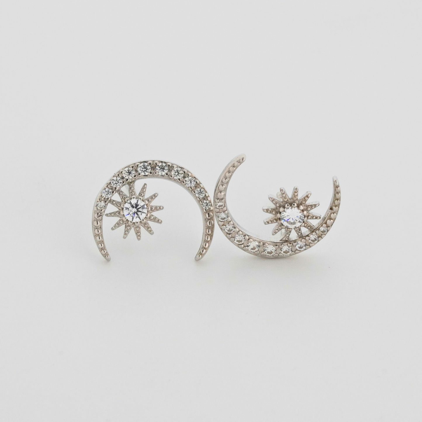 Cosmic Pair Rhodium Earrings