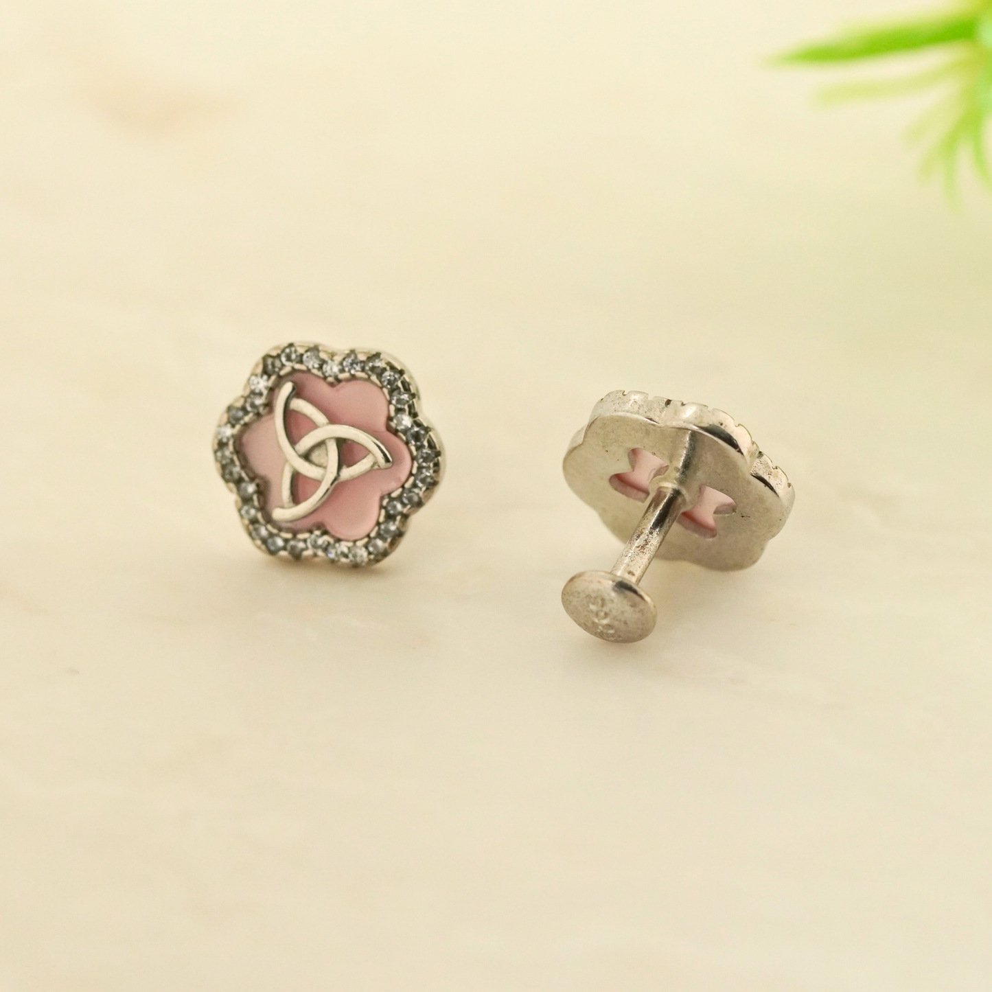 Trine Rhodium Earrings