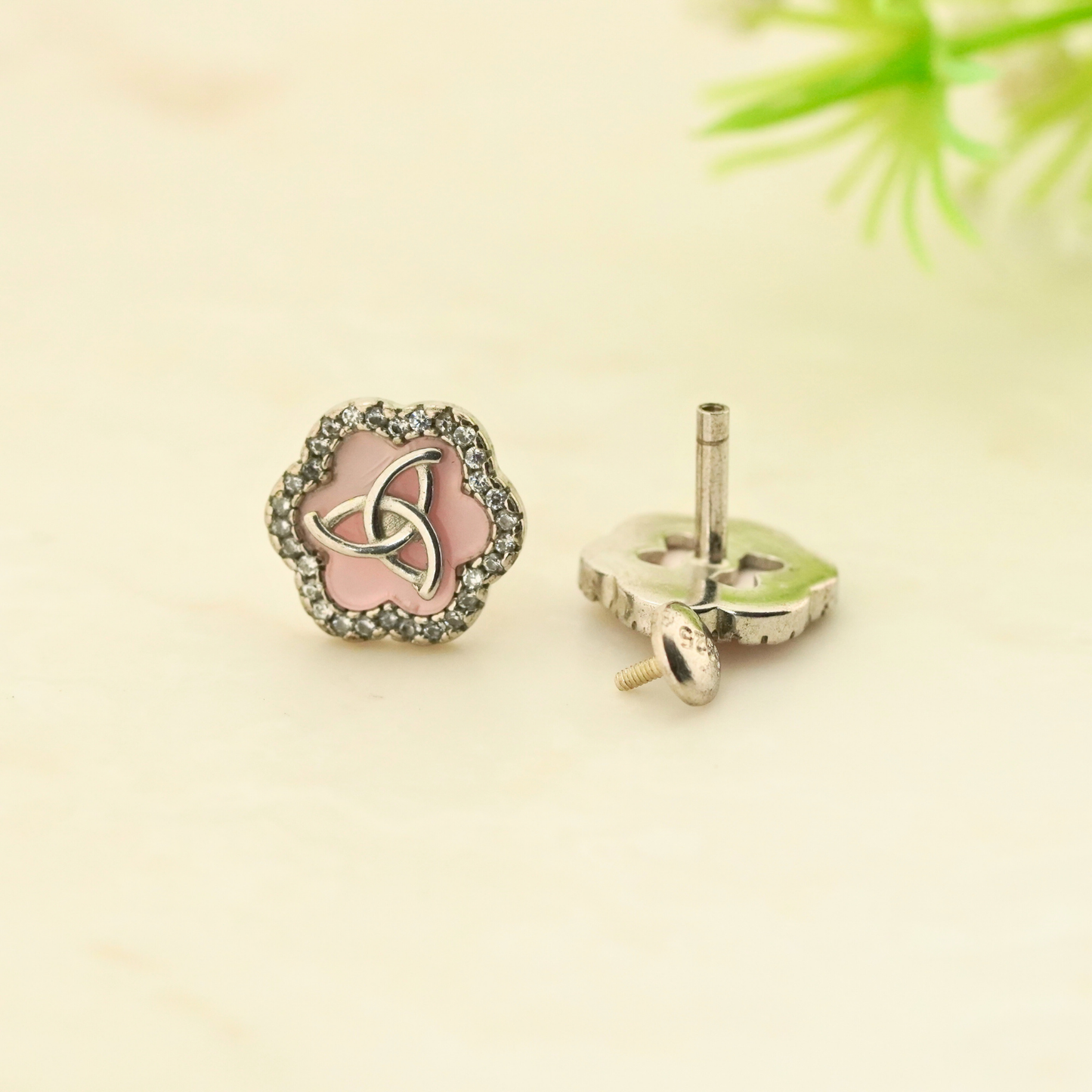 Trine Rhodium Earrings