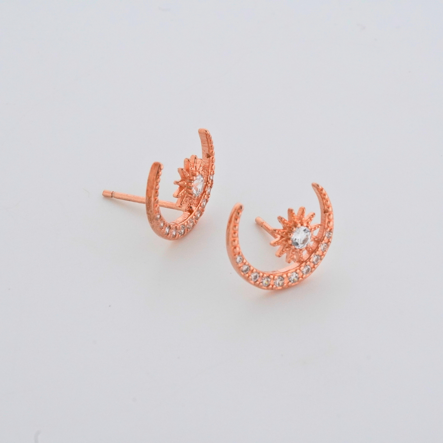Cosmic Pair Rhodium & Rose Gold Earrings