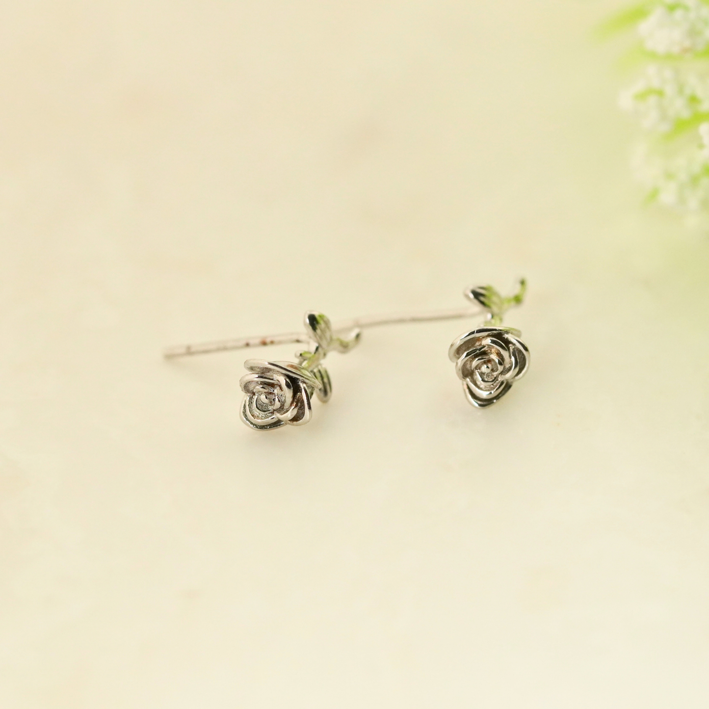 Roseveil Rhodium Earrings