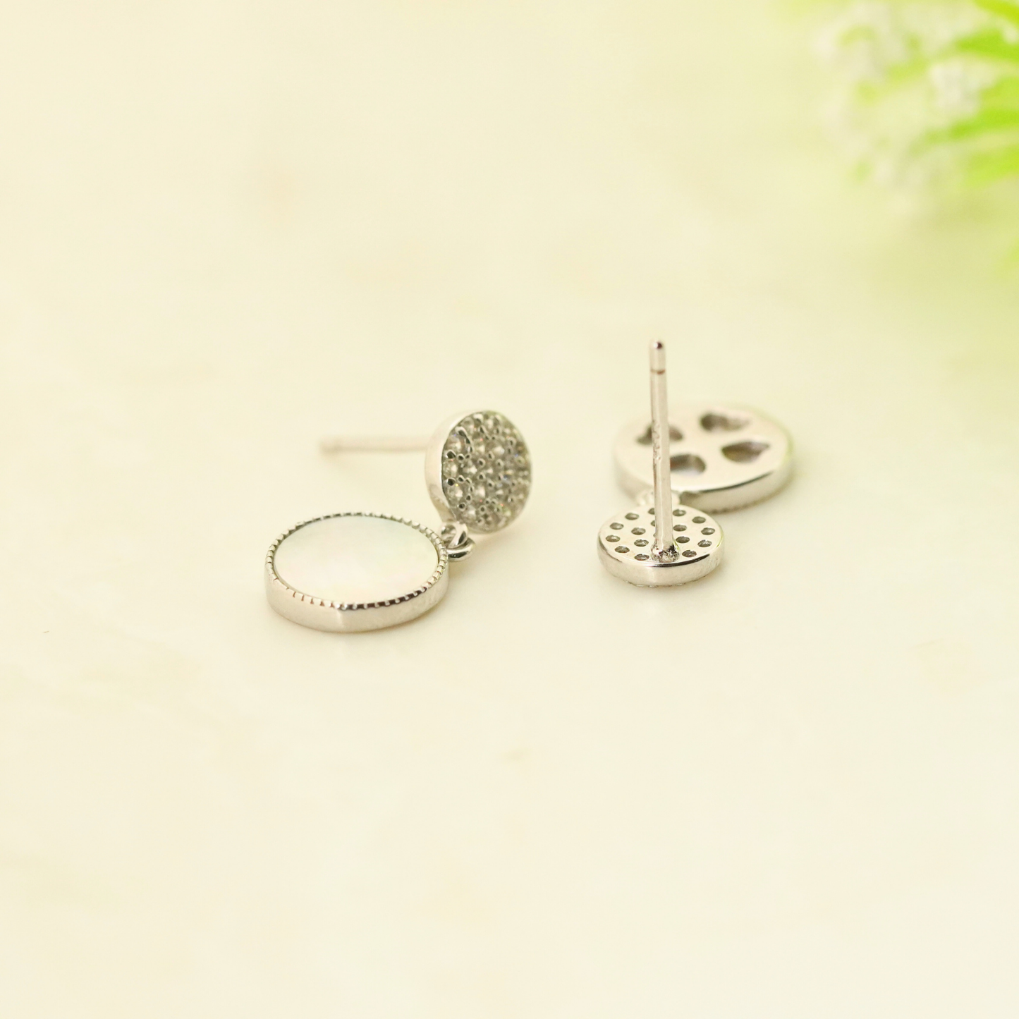 Lunette Rhodium Earrings
