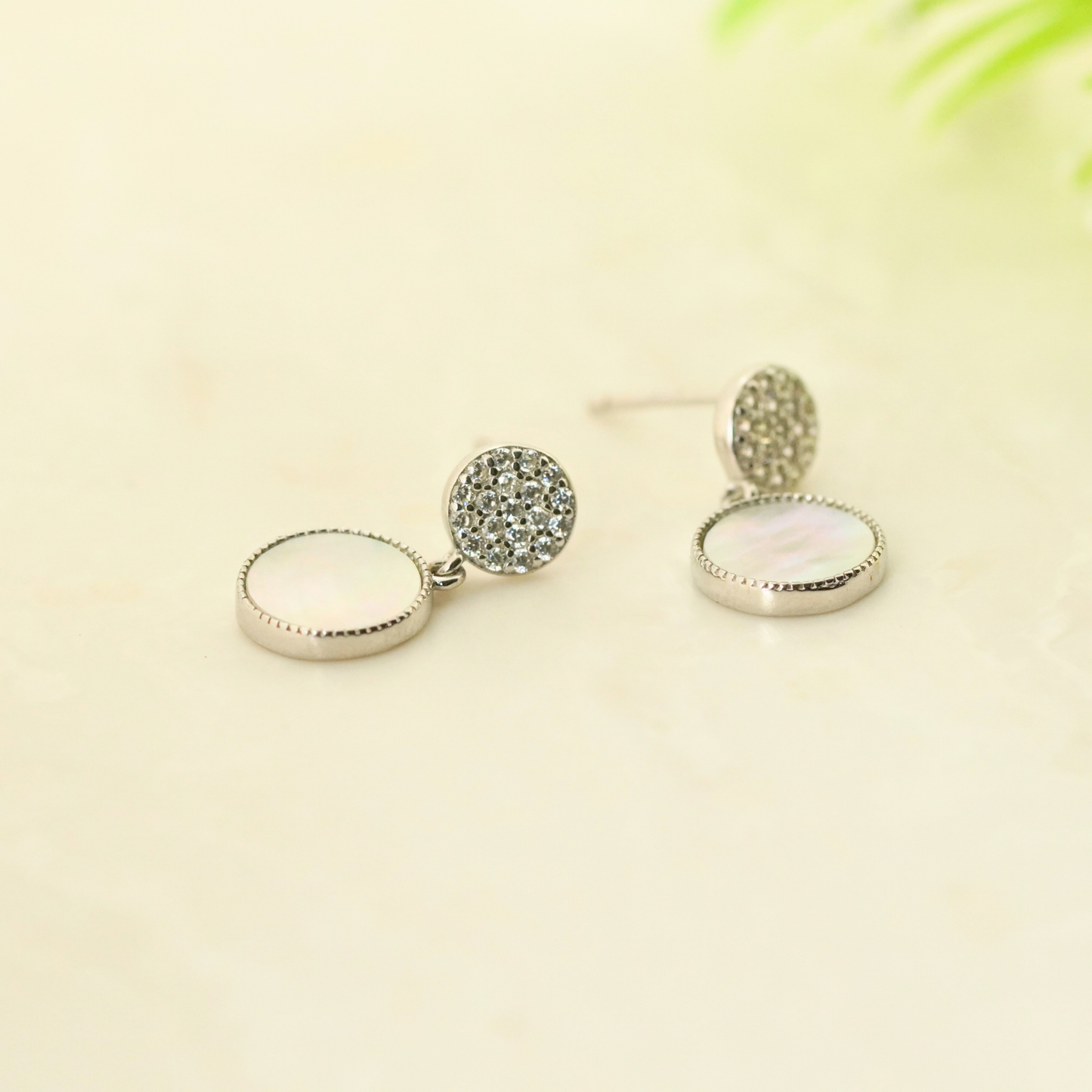 Lunette Rhodium Earrings