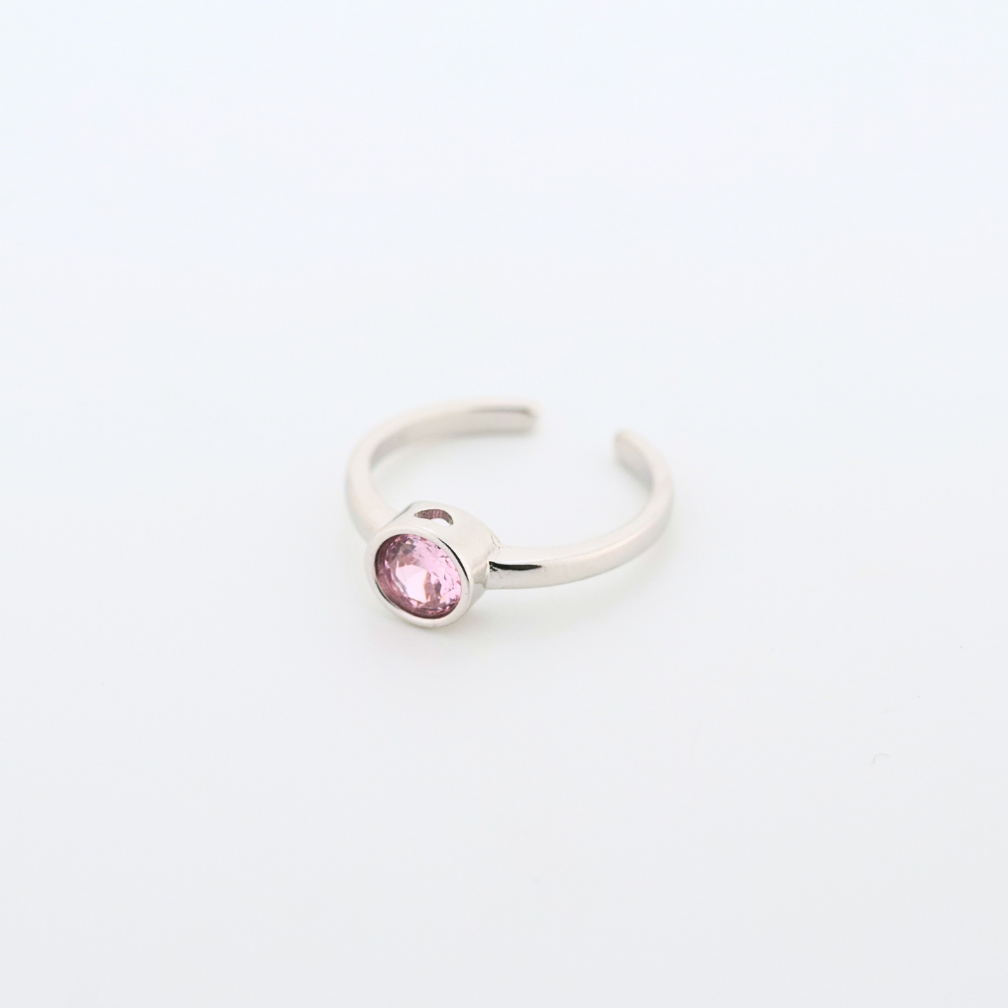 Pink Singularity Rhodium Toe Rings
