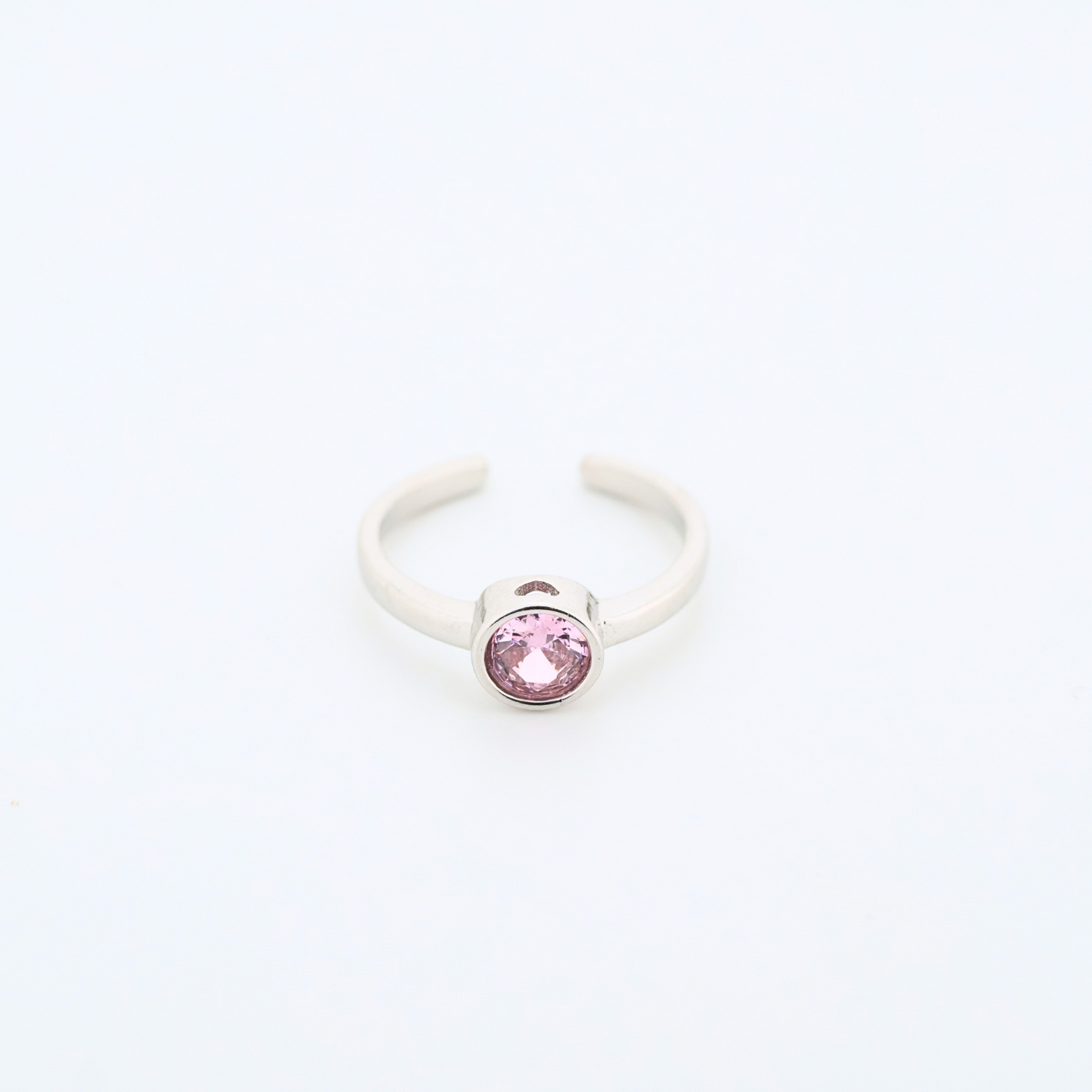 Pink Singularity Rhodium Toe Rings