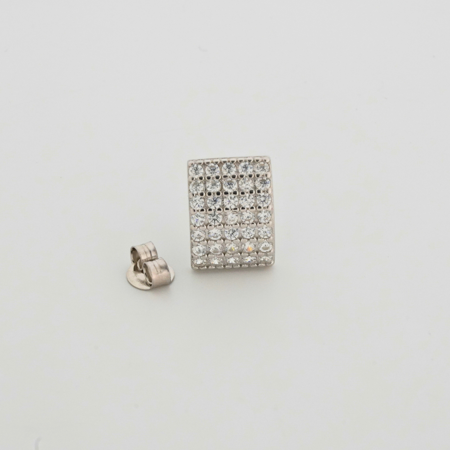 Gridlock Rhodium Earrings