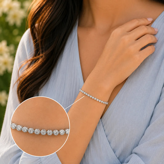 Afterhours Studded Rhodium Bracelet for Women 2