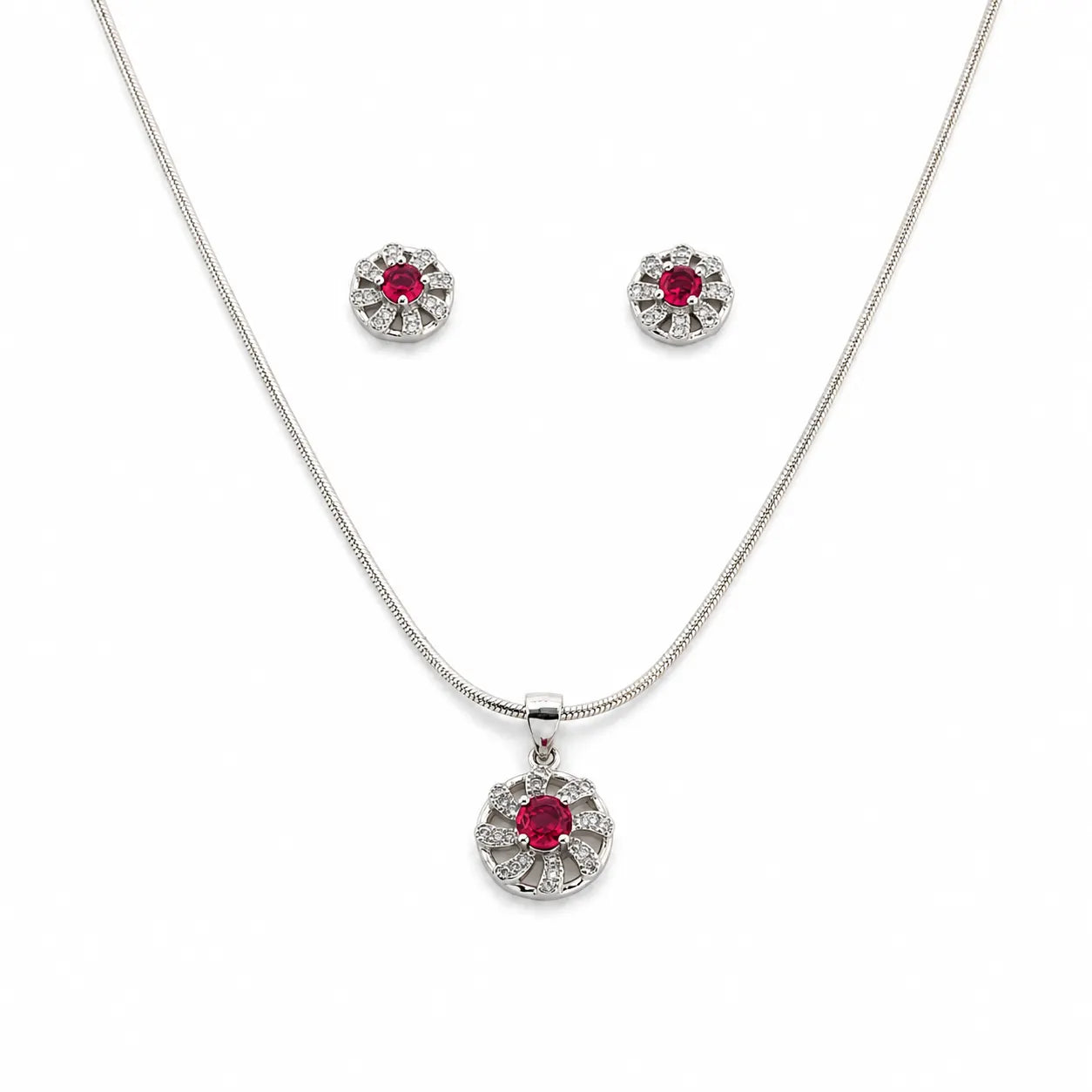 Aurelium Studded Pendant Set with Removable Snake Chain 3