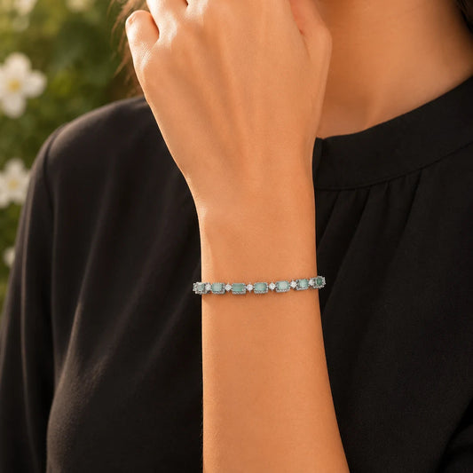 Bedazzle Me Studded Rhodium Bracelet for Women 2