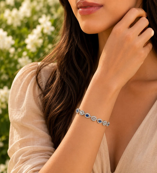 Broadway Studded Rhodium Bracelet for Women 2