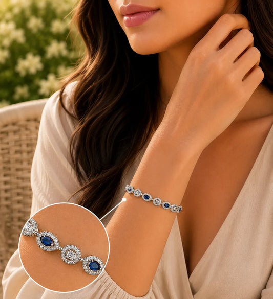 Broadway Studded Rhodium Bracelet for Women 2