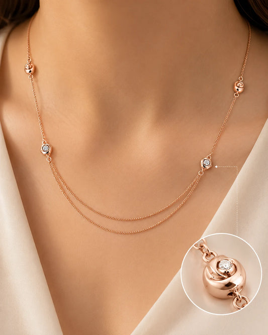 Candence Rose Gold & Rhodium Necklace 2