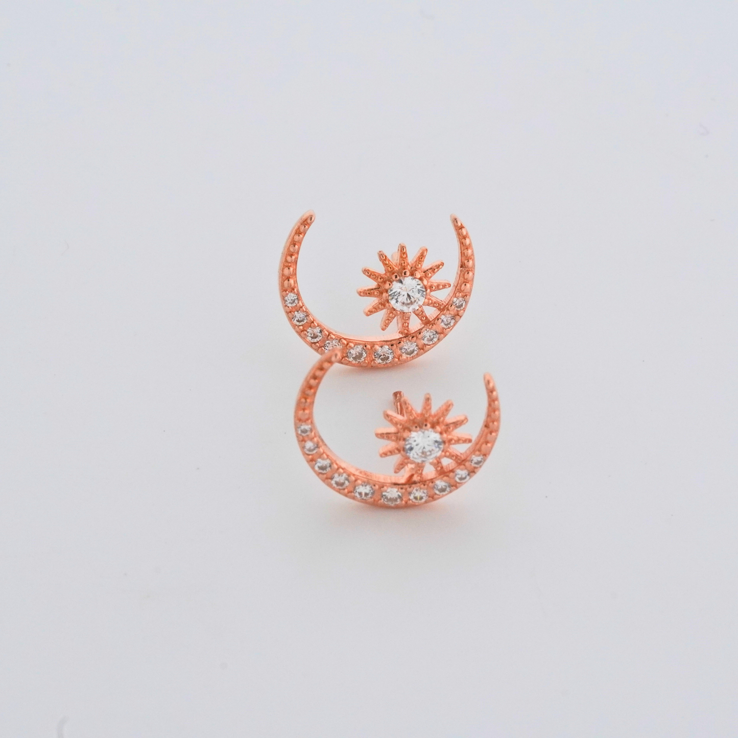 Cosmic Pair Rhodium & Rose Gold Earrings 6