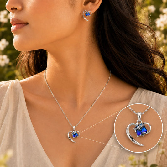 Cubic Hearts Rhodium Pendant Set With Removable Cable Chain 4