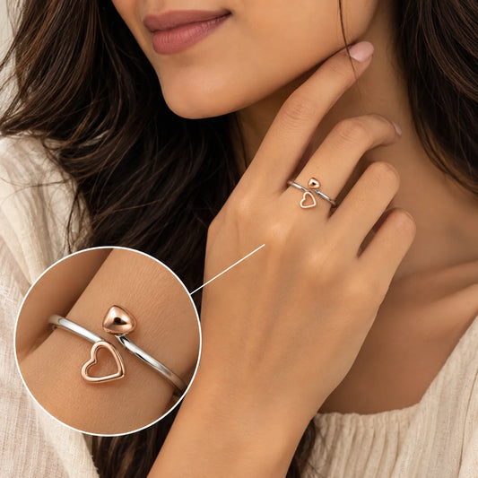 Cupid Adjustable Rose Gold & Rhodium Ring for Women 2