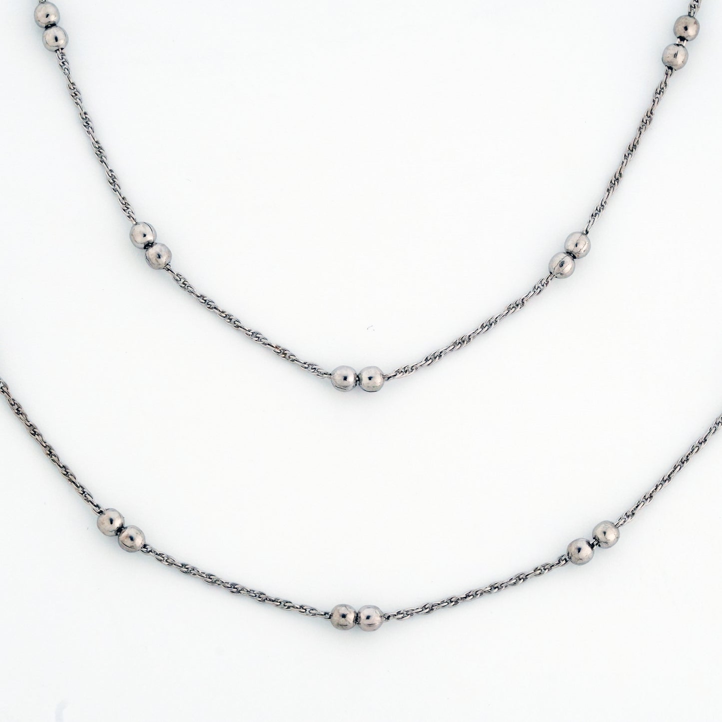 Studded Twists Rhodium Anklet