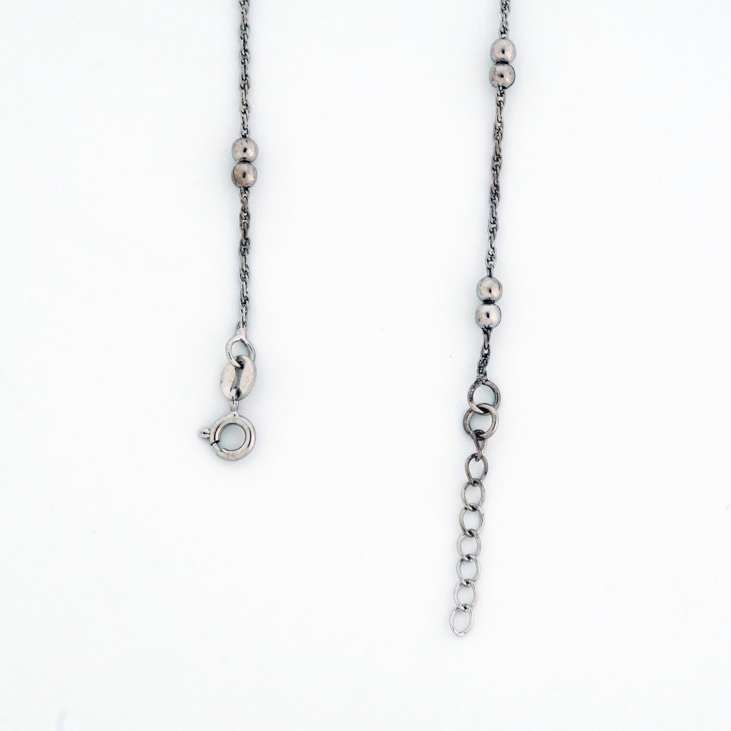 Studded Twists Rhodium Anklet