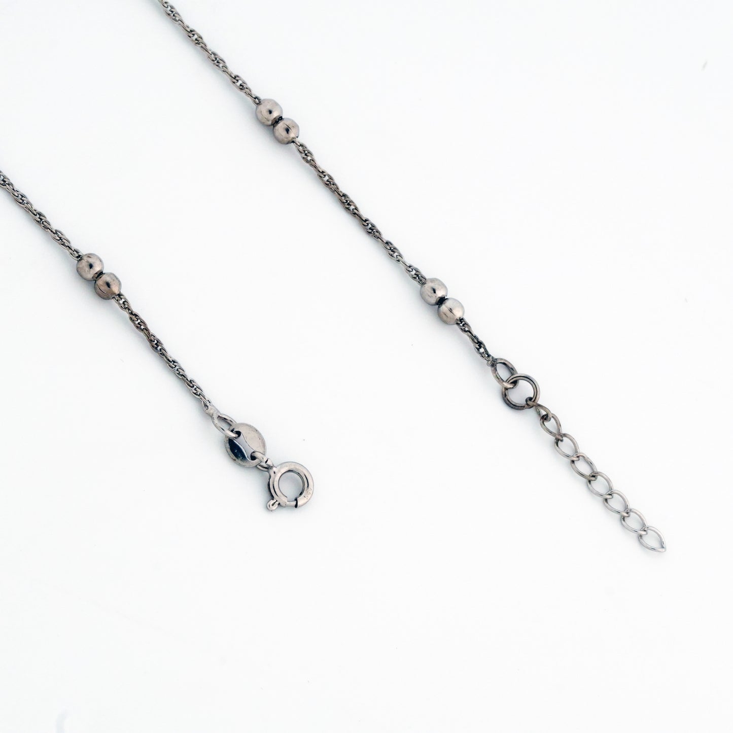 Studded Twists Rhodium Anklet