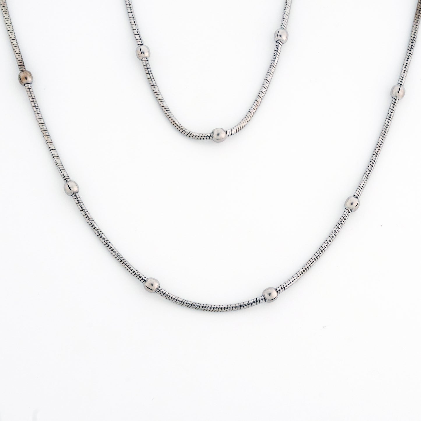 Studded Snake Rhodium Anklet