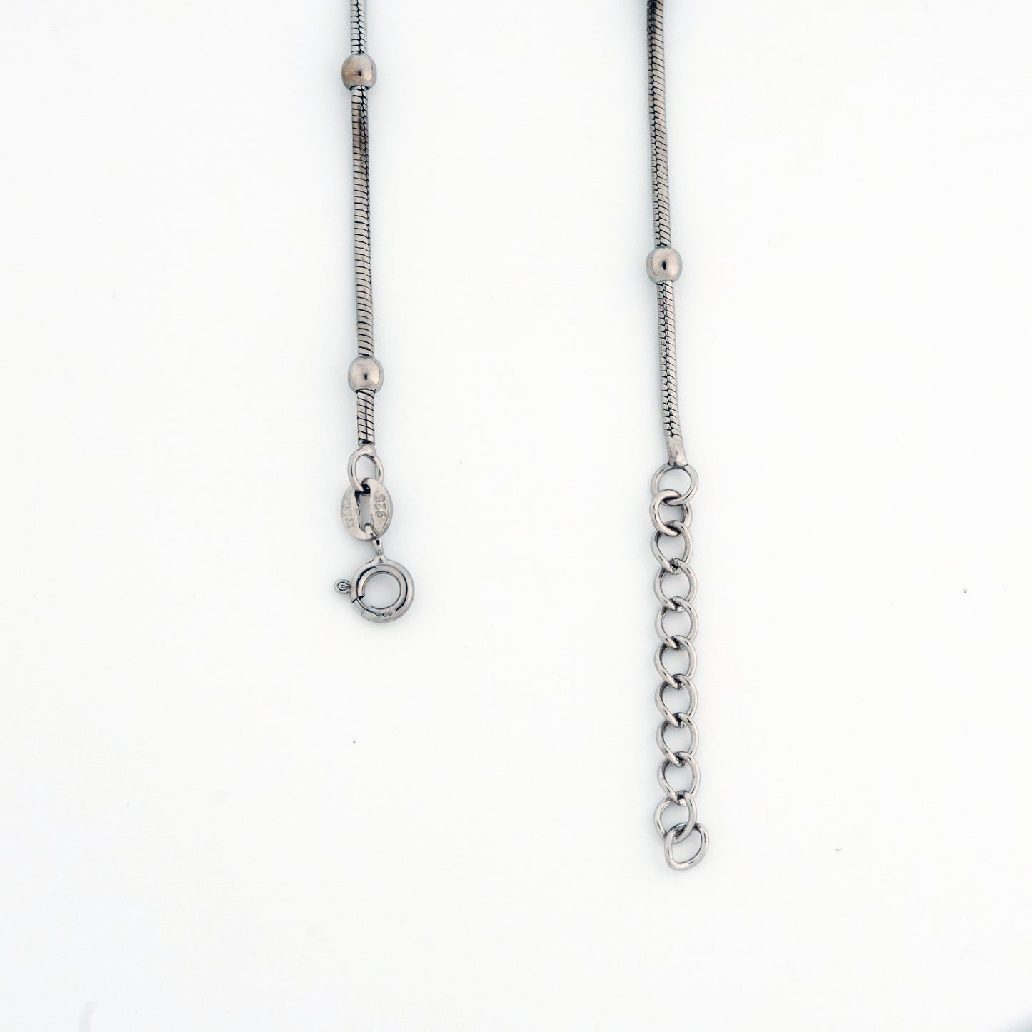 Studded Snake Rhodium Anklet