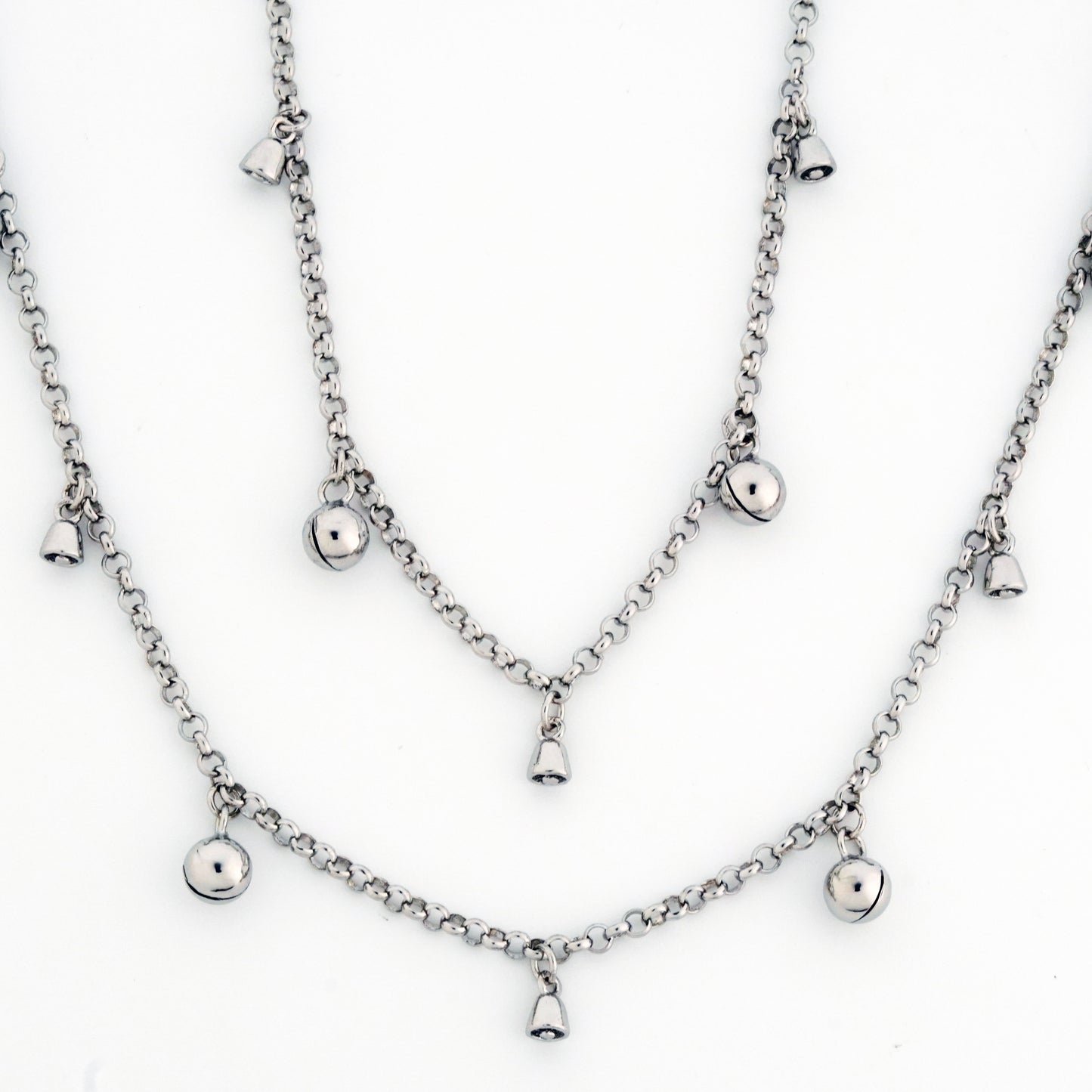 Jingle & Bells Rhodium Anklet