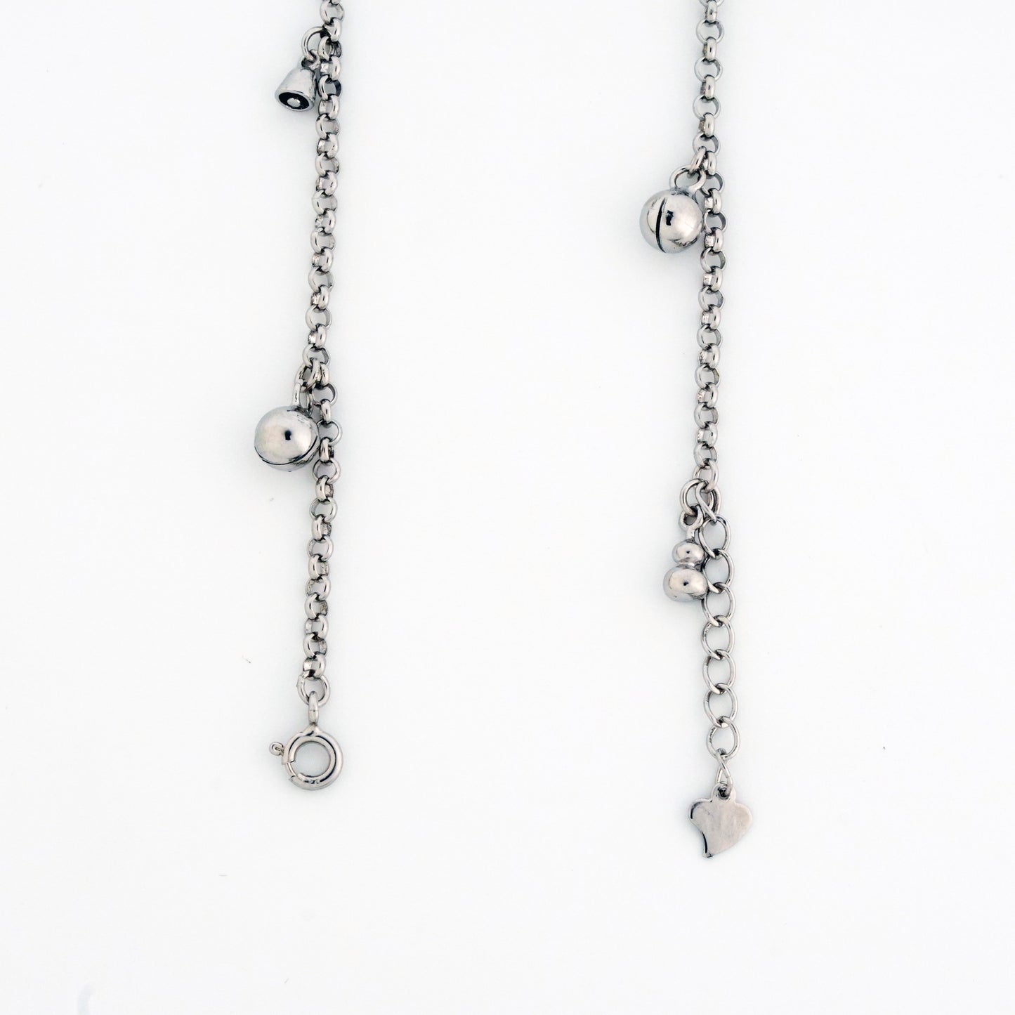 Jingle & Bells Rhodium Anklet