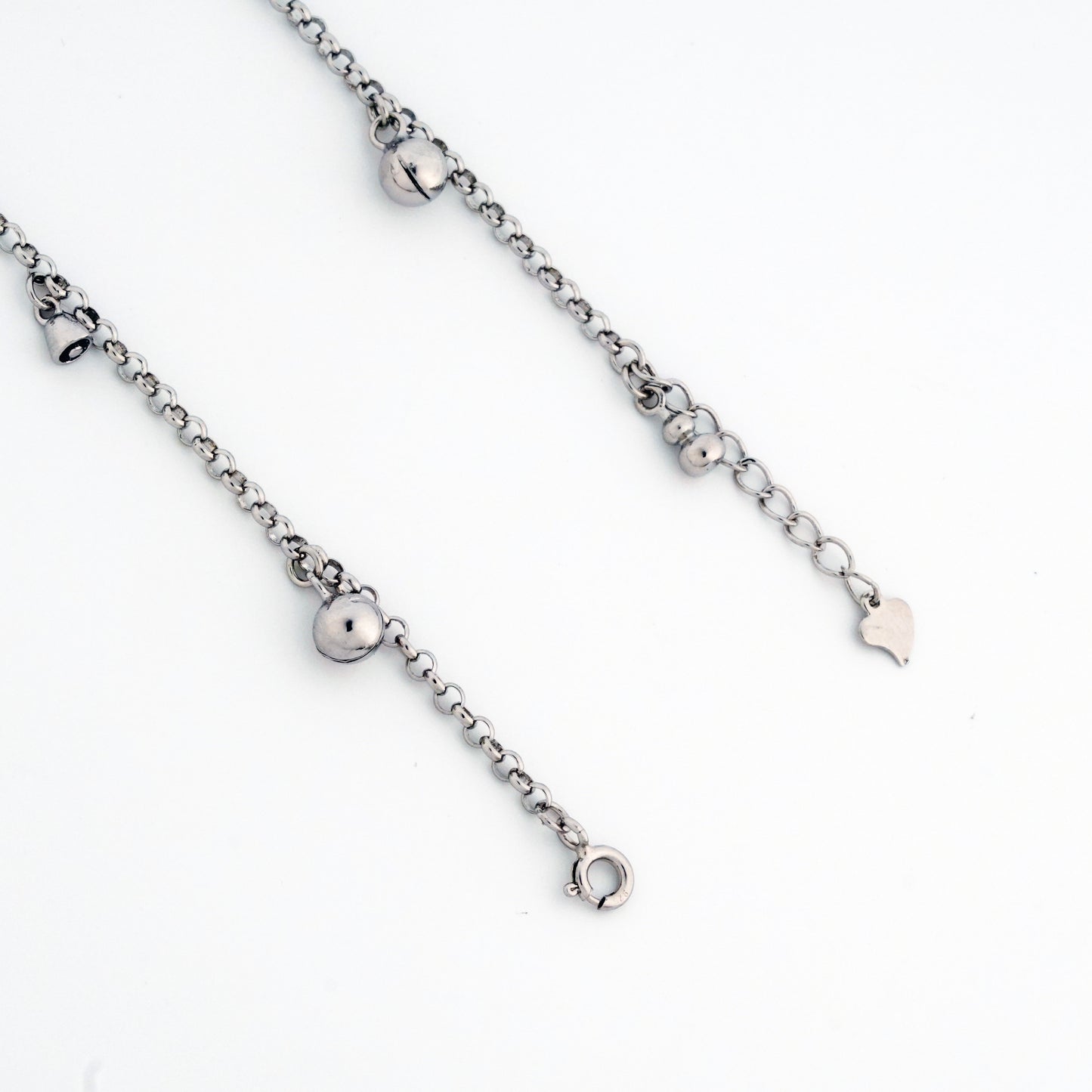 Jingle & Bells Rhodium Anklet