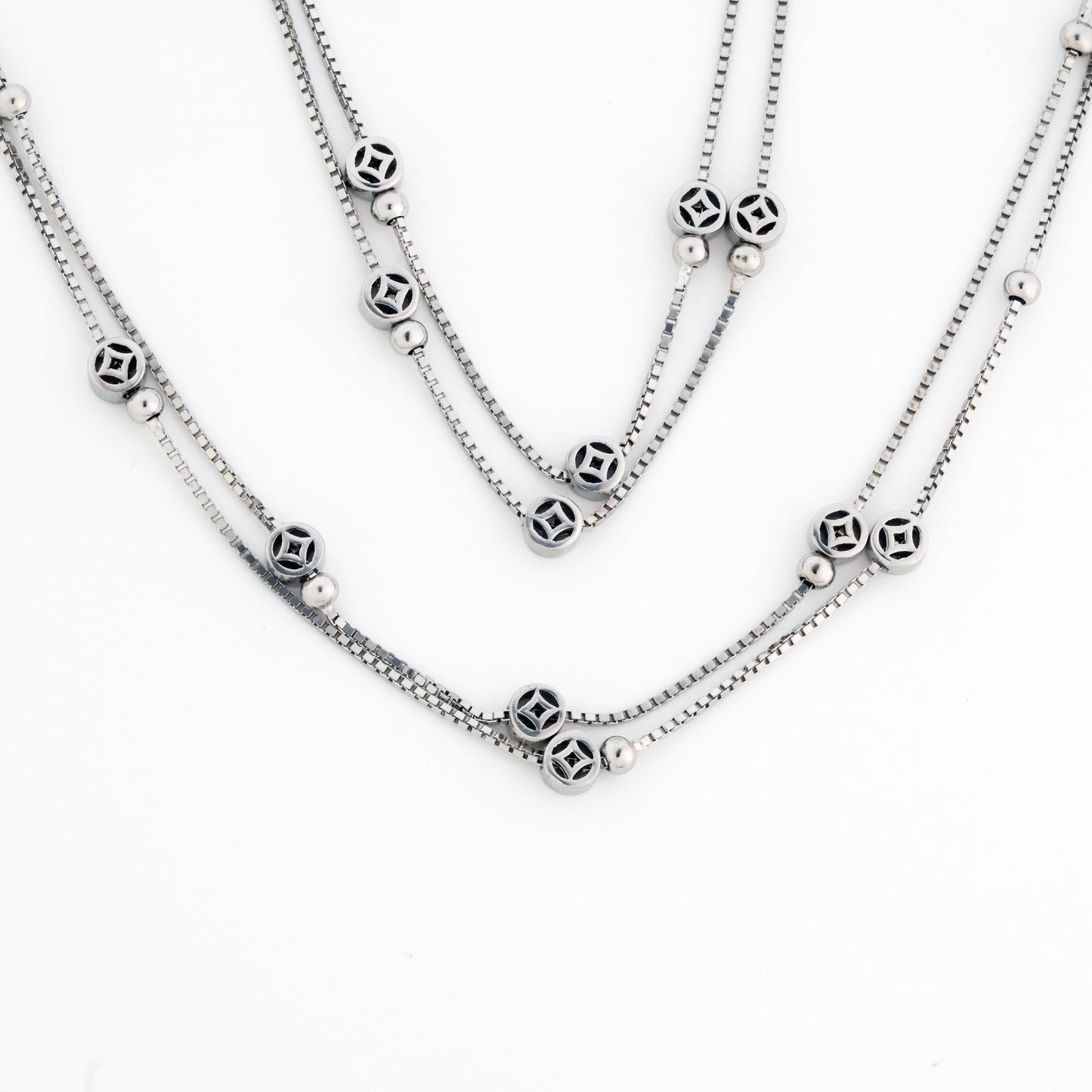 Layers Minimal Rhodium Anklet