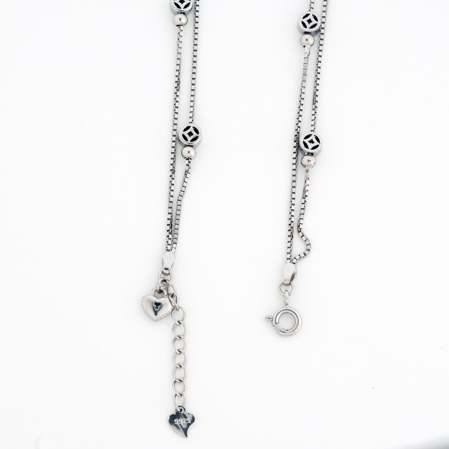 Layers Minimal Rhodium Anklet