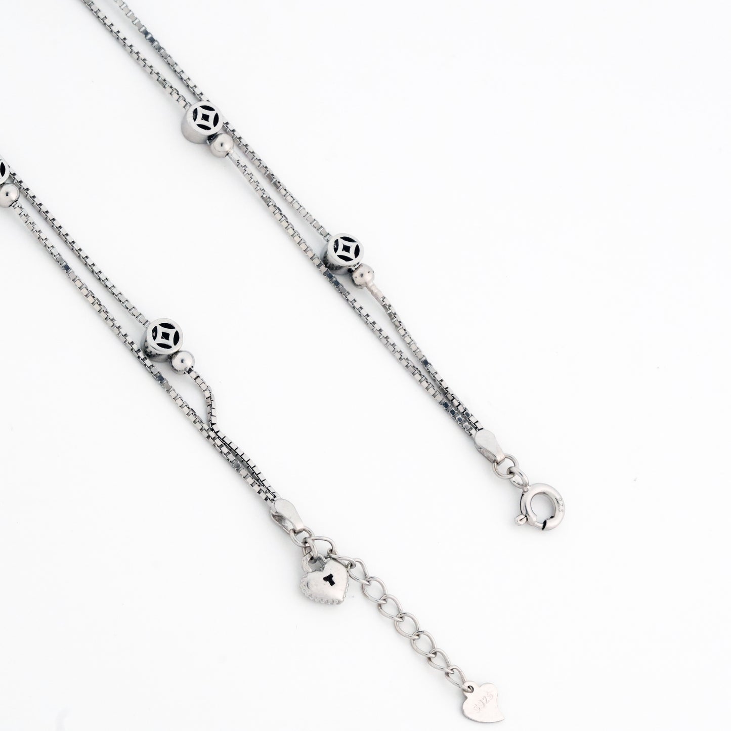 Layers Minimal Rhodium Anklet