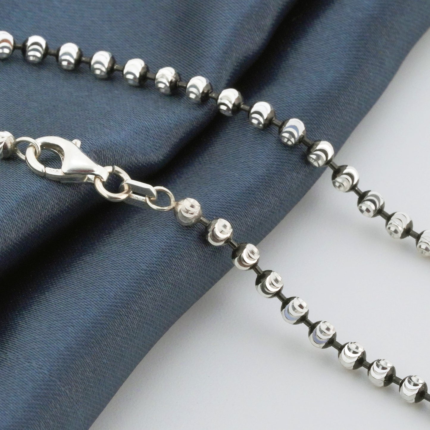 Droplets Minimal Rhodium Anklet