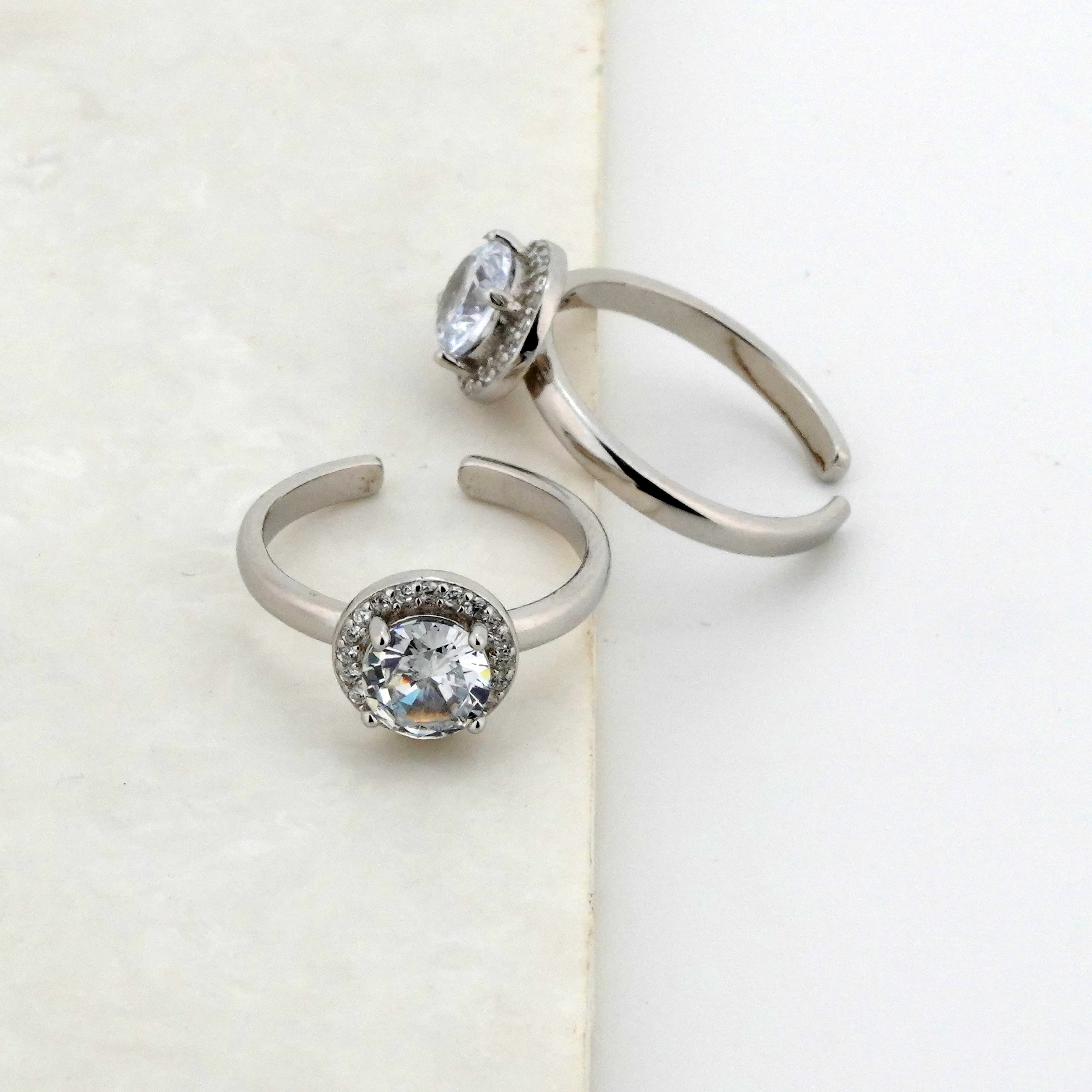 Opulence Rhodium Toe Rings