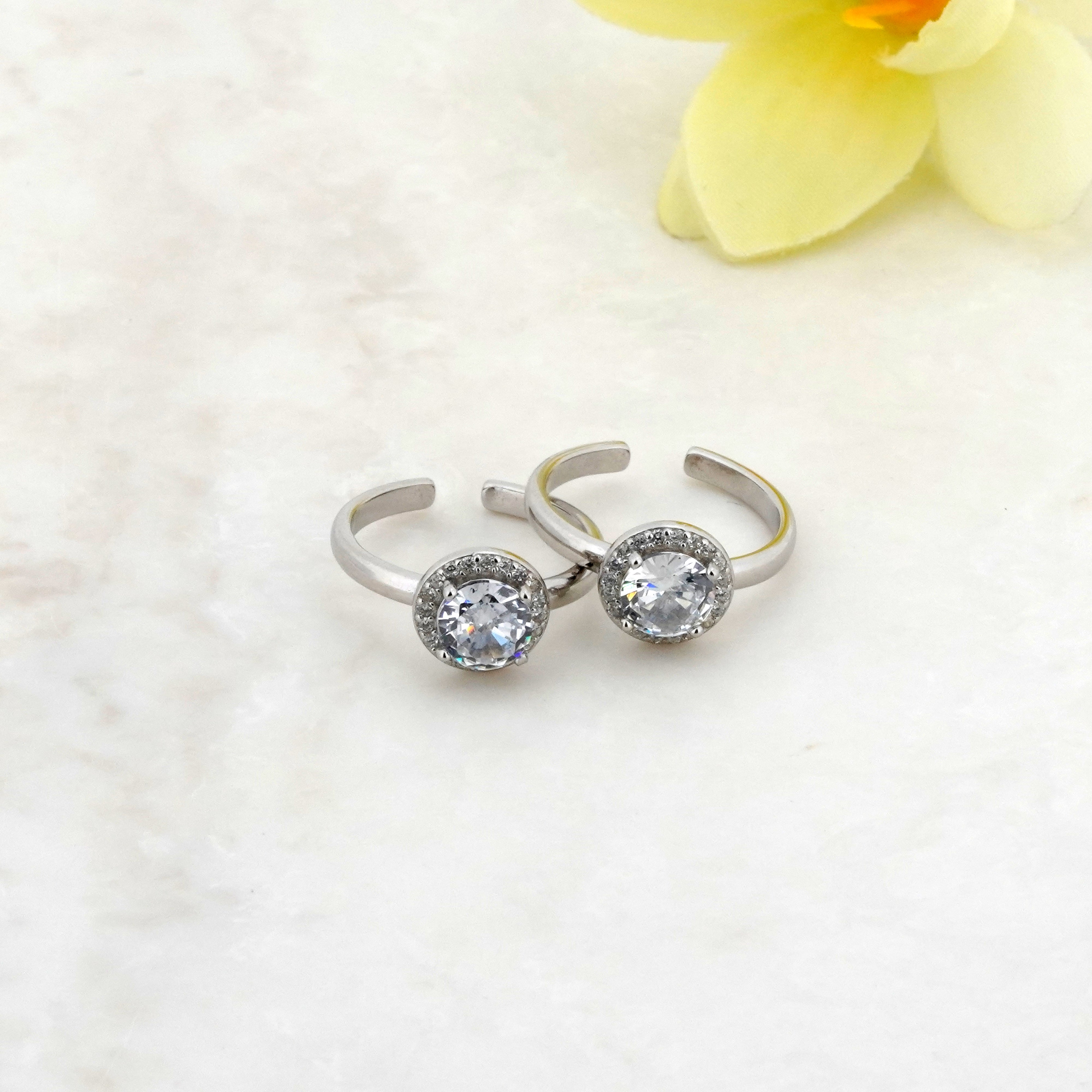 Opulence Rhodium Toe Rings