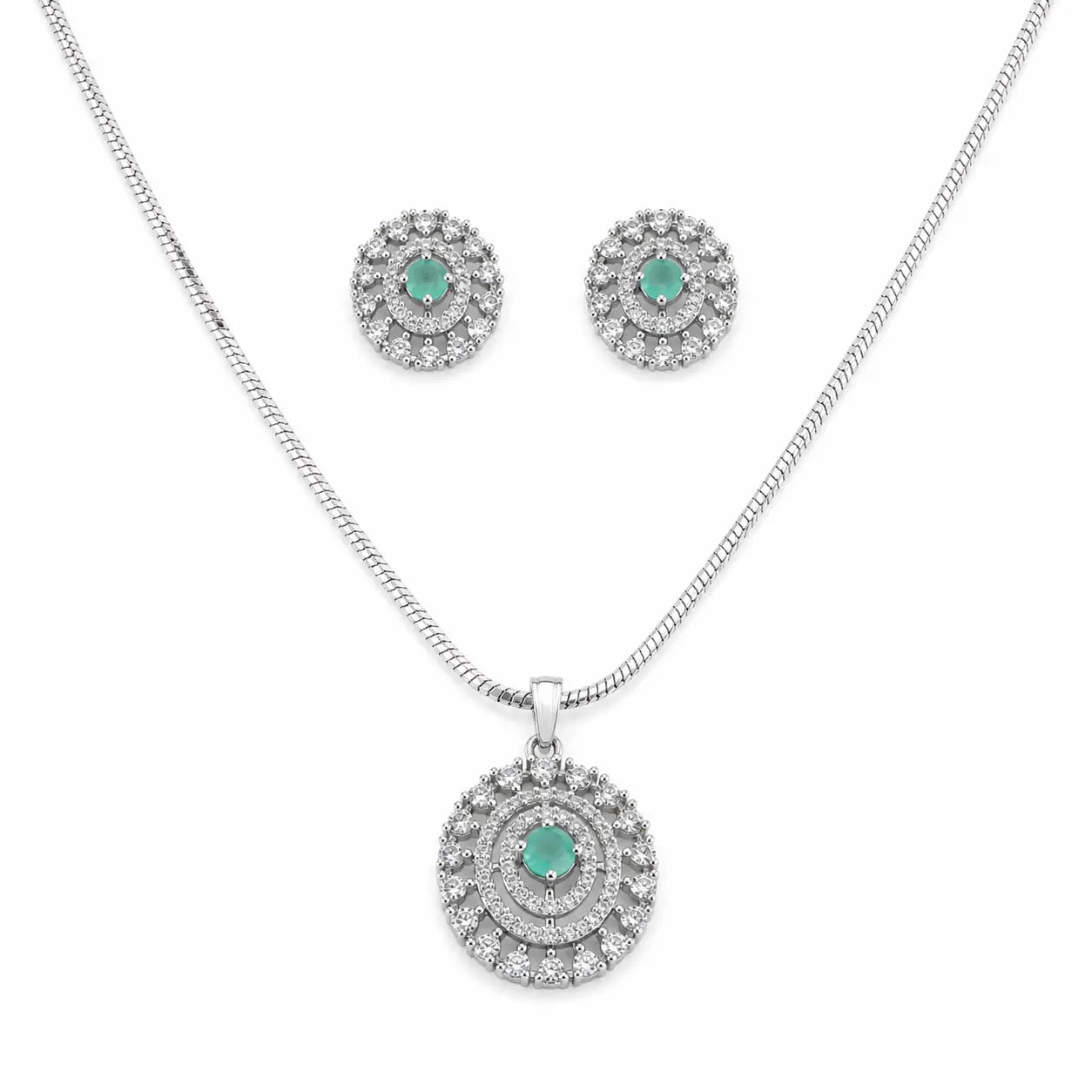 Desire Studded Pendant Set with Removable Chunky Snake Chain 3
