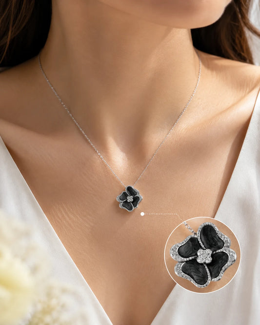 Devil's Rose Rhodium Necklace 2