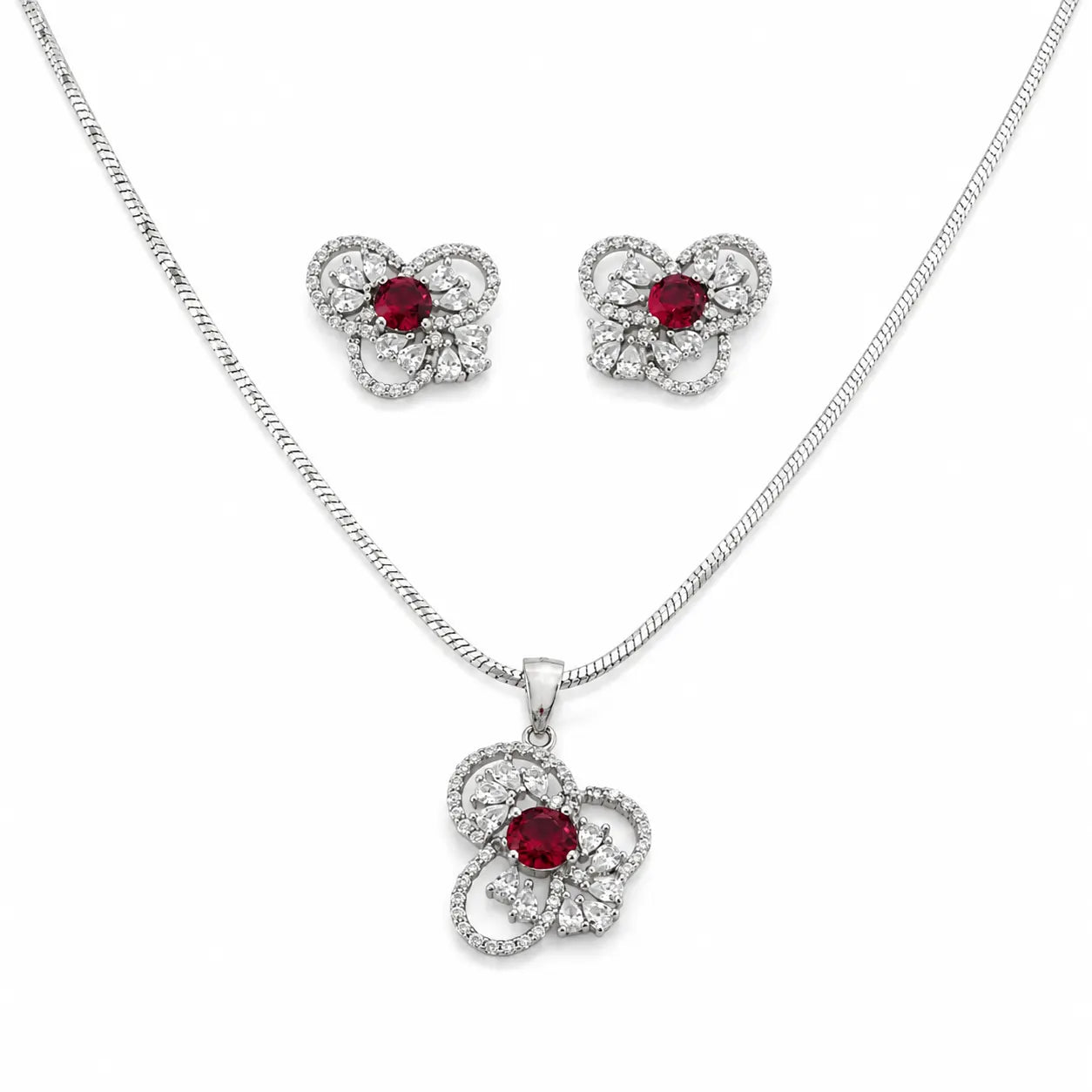 Empire Studded Pendant Set with Removable Chunky Snake Chain 3