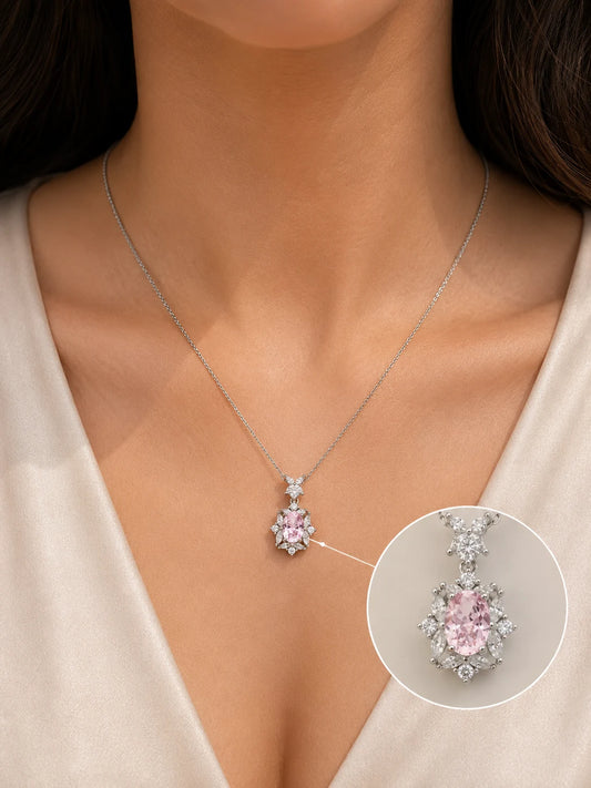 Ensemble Blush Studded Rhodium Necklace 2