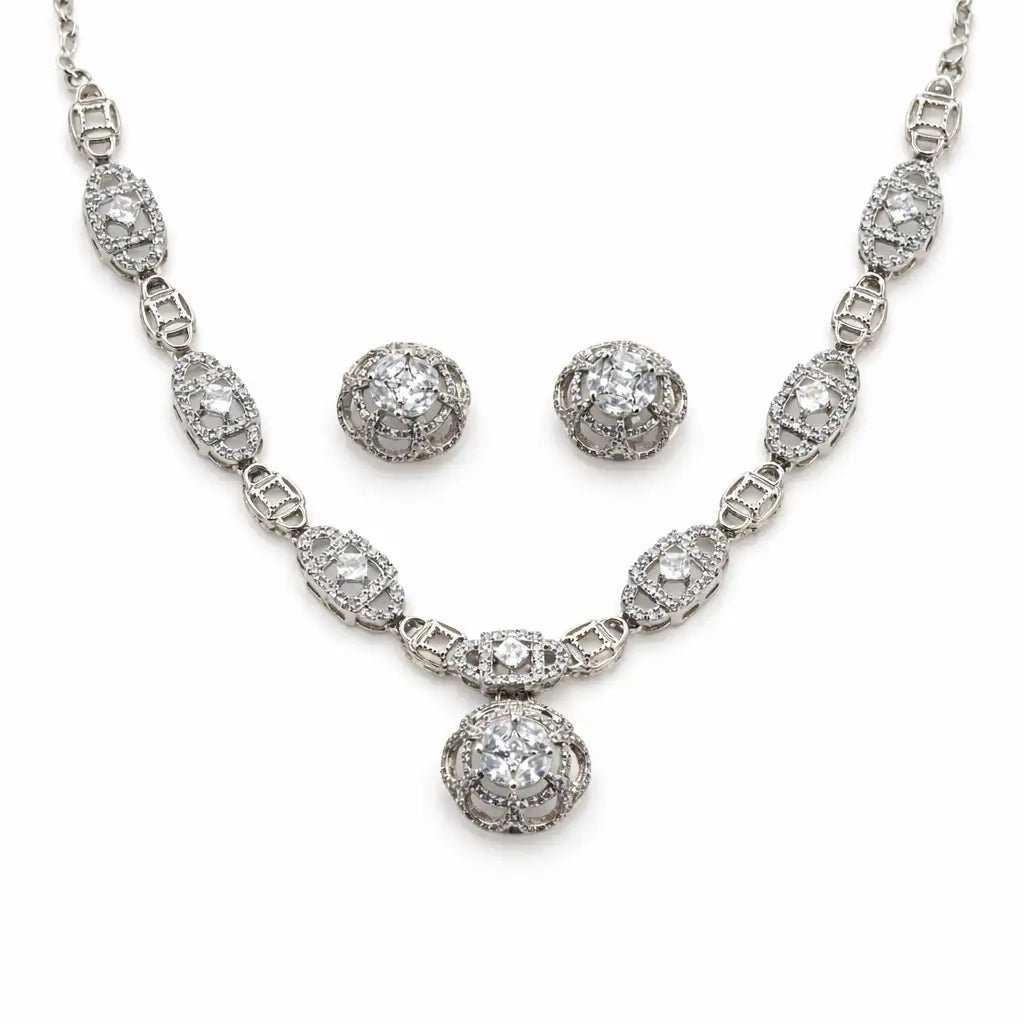 Fineste Rhodium Necklace Set 3