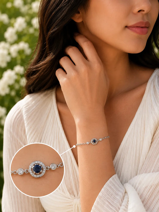 Focus Studded Rhodium Bracelet for Women 2