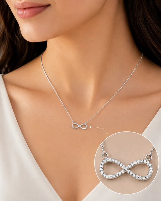 Forevermore Studded Rhodium Necklace 2