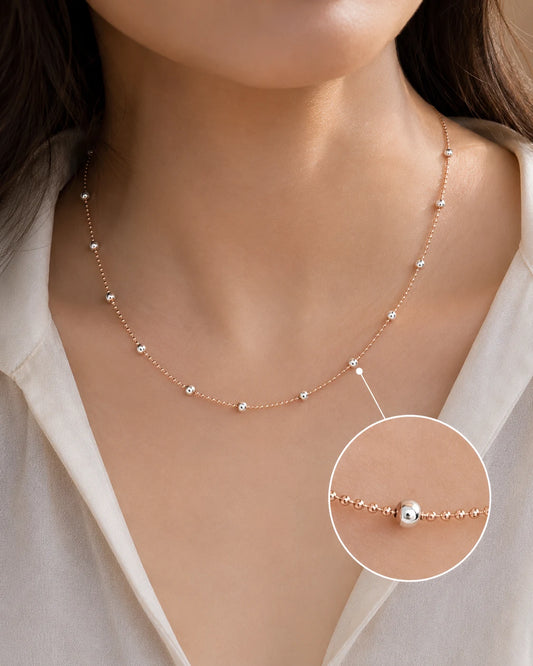 Grace Rose Gold & Rhodium Necklace 2