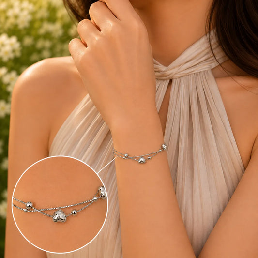 Heart Connection Rhodium Bracelet for Women 2