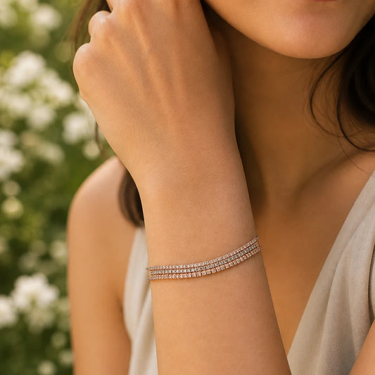 High Street Studded Rose Gold & Rhodium Bracelet 2
