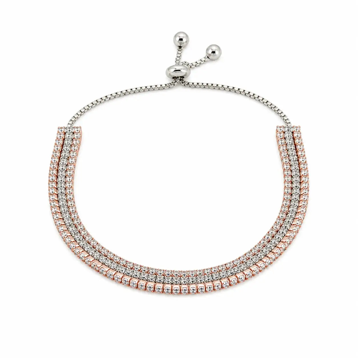 High Street Studded Rose Gold & Rhodium Bracelet 3