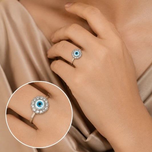 I Spy Studded Evil Eye Adjustable Ring for Women 2